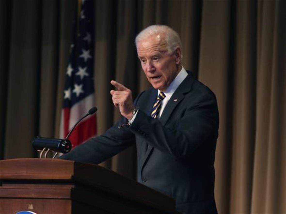 Joe Biden delivering address at the Vision Coalition Conference.