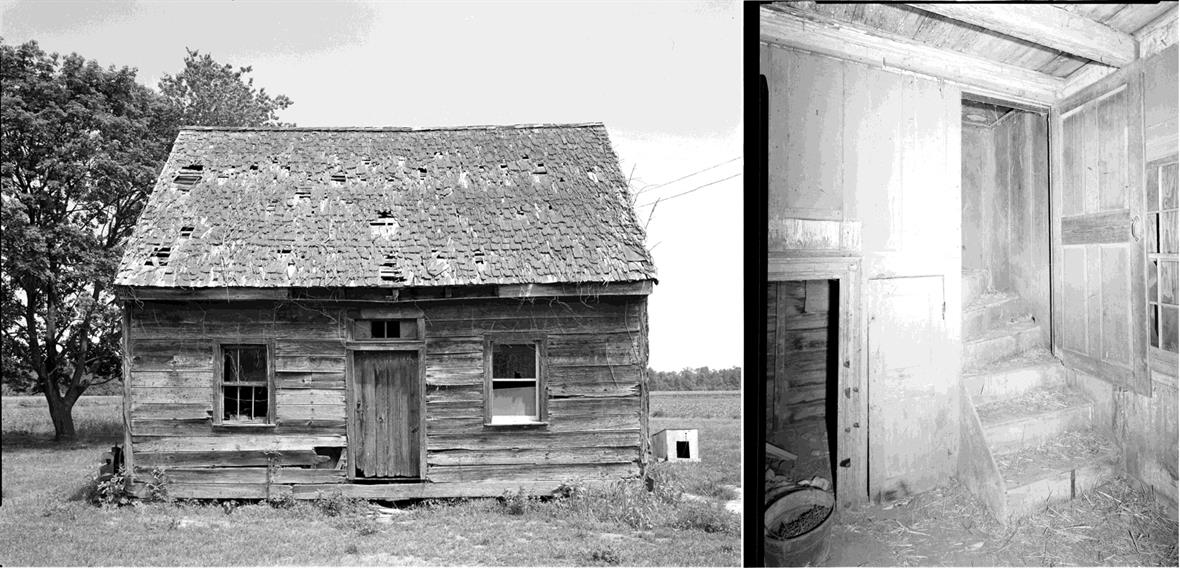black and white images of a historic building