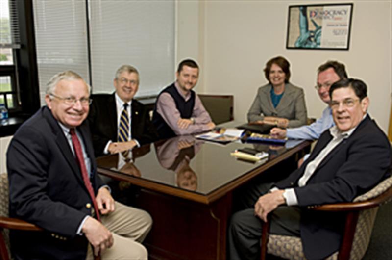 Pictured from left to right: Dr. Dan Rich, Dr.  Jerome Lewis, Catalin Baba, Dr. Maria Aristigueta, Calin Hintea, and Arno Loessner.