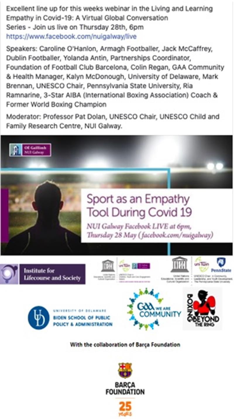 Flyer for Sports as Empathy Webinar