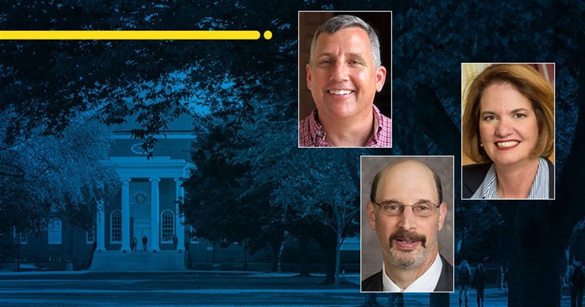 headshots of three newly-appointed deans at UD