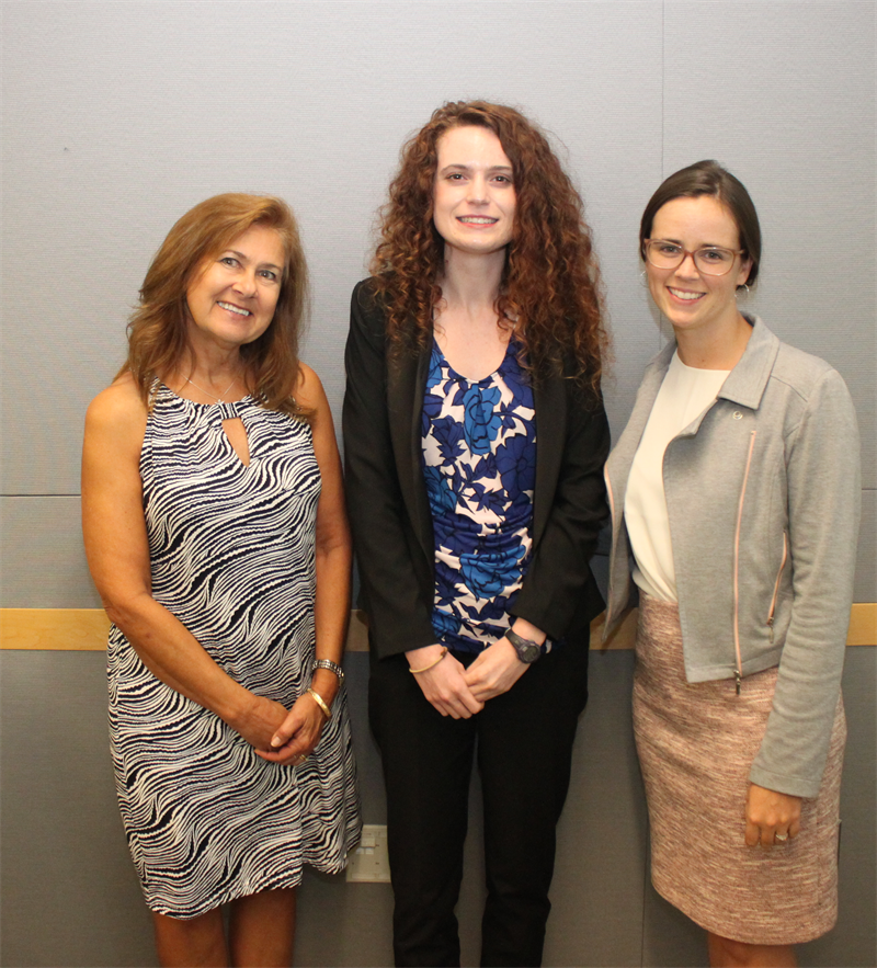 Allison Michalowski (center) with her staff mentors, Marcia Scott (left) and Sarah Pragg (right).