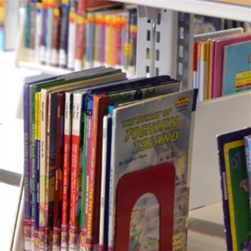 Children's books in a library