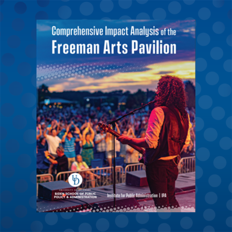 Portrait that reads "Comprehensive Impact Analysis of the Freeman Arts Pavilion"