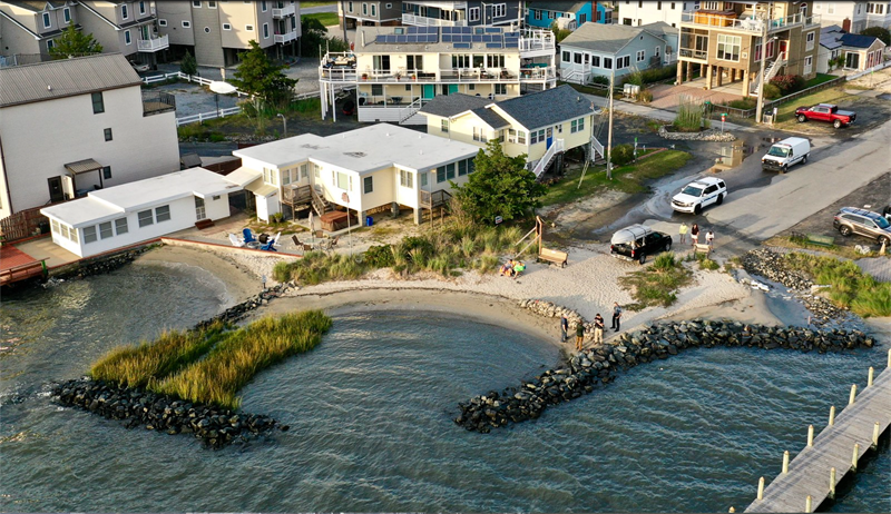 A living shoreline and outfall retrofit at the bayside end of Read Avenue, in Dewey Beach, Delaware