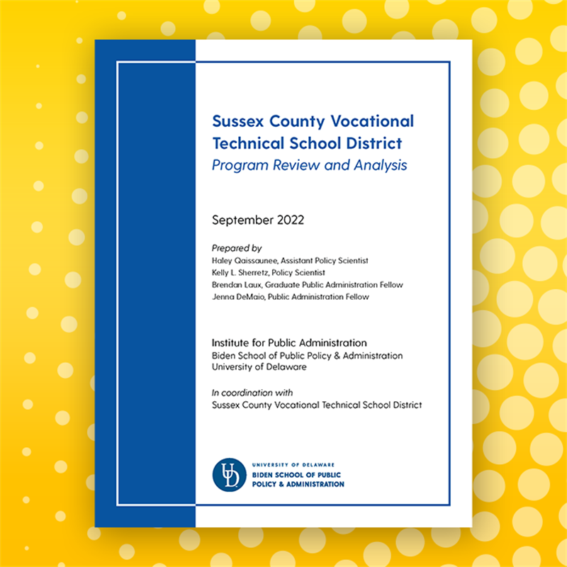 Cover of the report "Sussex County Vocational Technical School District Program Review and Analysis"