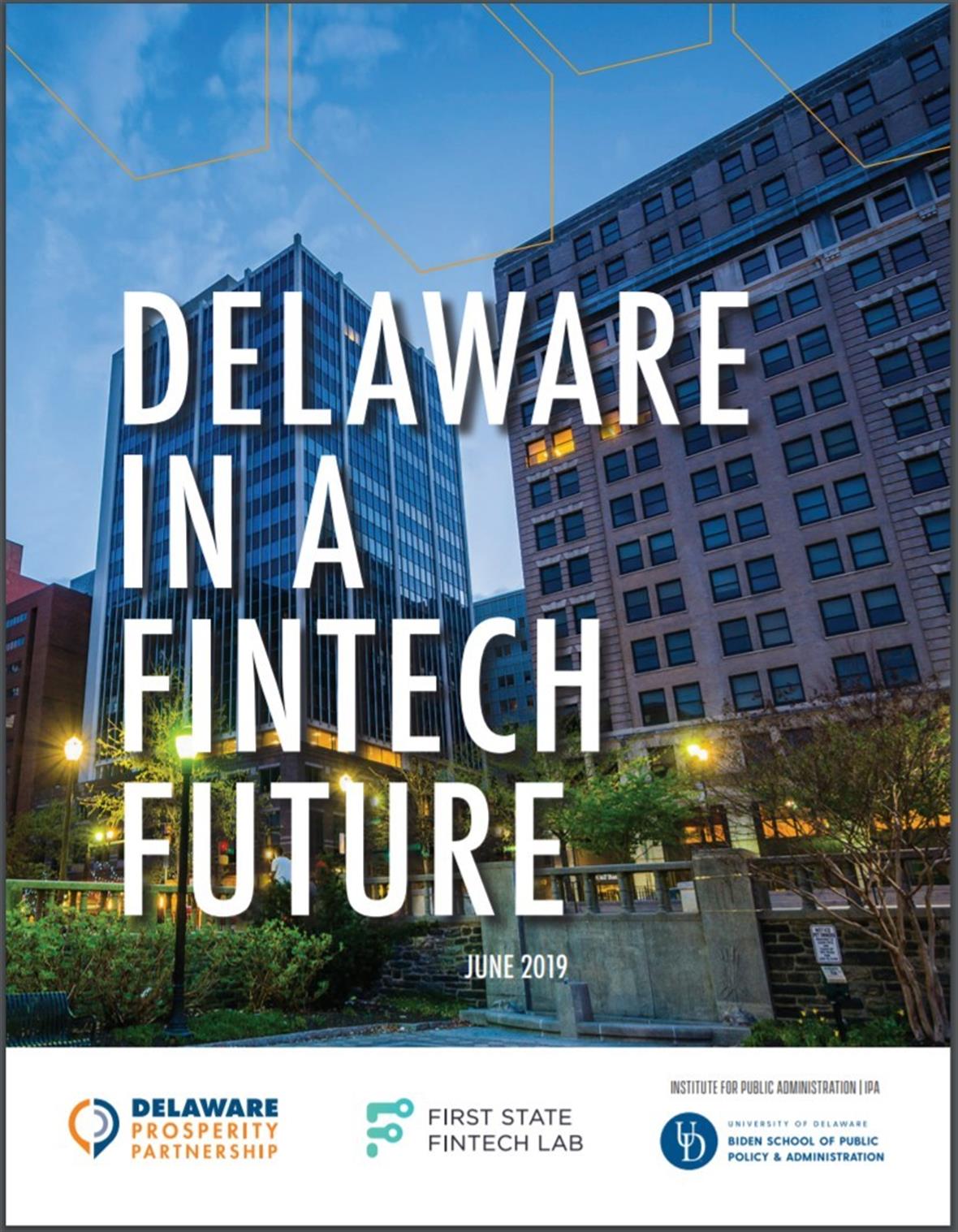 Cover of Delaware in a Fintech Future report.