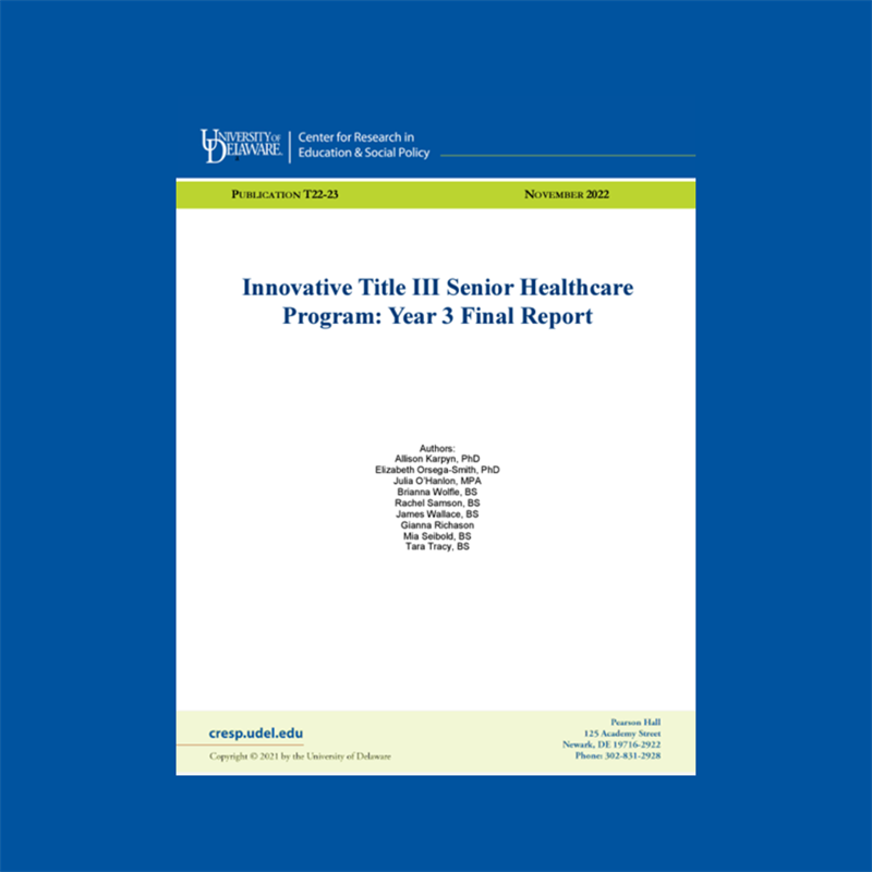 Image of the title page for the Innovative Title III Senior Healthcare Program: Year 3 Final Report