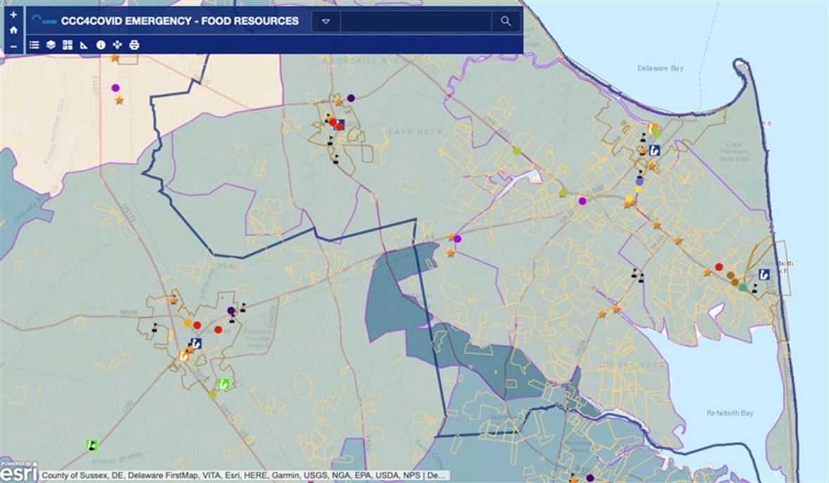 GIS Map of Food Resources in Sussex County