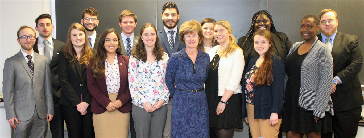 Provost Morgan meets with the 2019 Legislative Fellows during their comprehensive orientation program.